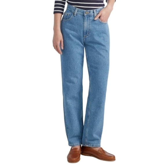 L.L. Bean Original Fit Relaxed High Rise Flannel Lined Jeans Size 10R - Picture 1 of 6